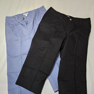 Sugar Magnolia Women's Capries Size 10 Two pairs Black and light lavender